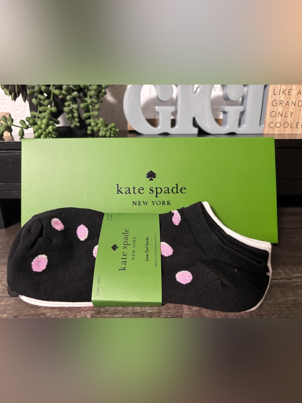 Kate Spade 3 Pack Socks & Gift Box